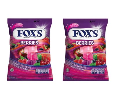Fox's Crystal Clear Berries Candy Pouch, (2X90G) 180g