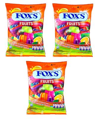 Astonished Retail Fox'S Crystal Clear Fruits Candy Pouch, (90G X 3 Packs), 270 Gm