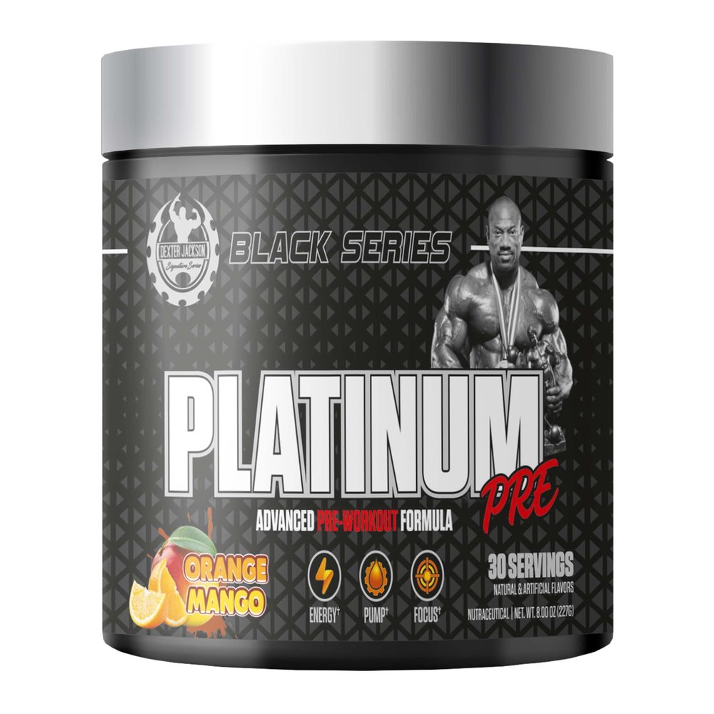 Dexter Jackson Black Series Platinum Pre-Workout | Advanced Pre-Workout Formula | 30 Servings (227g) | Orange Mango Flavor
