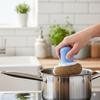 Bigwheels KHKC0035-01 Steel Wool Sponge Scrubber with Ball Handle for Cleaning - Kitchen Cleaning Tool for Pots, Pans, Ovens, Oven Racks, Sinks, Baking Trays, Grills Home Cleaning Kit view 4