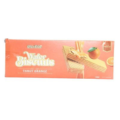 Craveto's Tangy Orange Wafer Biscuits - 150g | Zesty Orange Flavoured Biscuits | Crunchy Wafer | Snack time | Pack of 1
