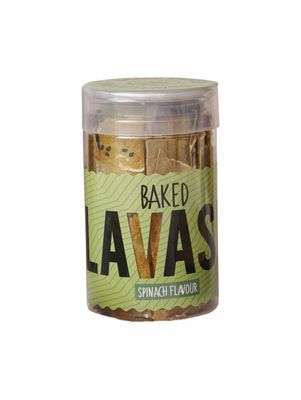 Unwrap Happiness Baked Lavash Bread Stick Spinach Flavour | Baked Snack Crackers | A Flavourful Crunchy, Crispy, Spicy Long Chips | Butter | Any Time Healthy Snack | 100 Grams