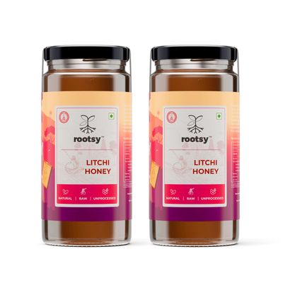 Rootsy Raw Litchi Honey Pack of 2 500g Each