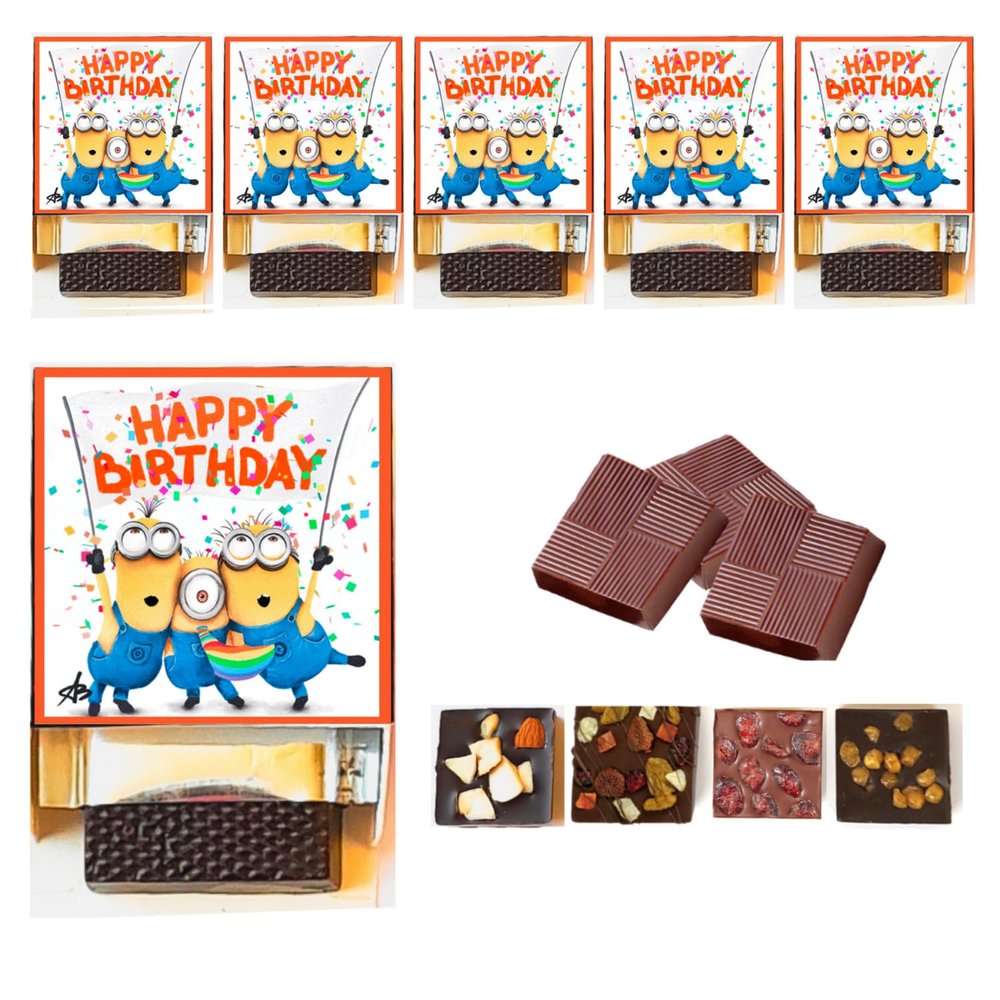 Expelite Unique Birthday Party Cartoon Return Gifts For Kids Children Girls Boys In Bulk|Set Pack Of 15|Minions|Party Favors Combo|Chocolate Gift Box For All Age Groups (15),250 Grams