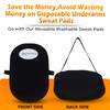 EcommerceHub Reusable Washable Sweat Pad, Pure Cotton Pad with Adjustable Strap, Fit to All, Sweat Absorb Pad, Underarms Sweat Protector, 1 Pair, Black Color view 3