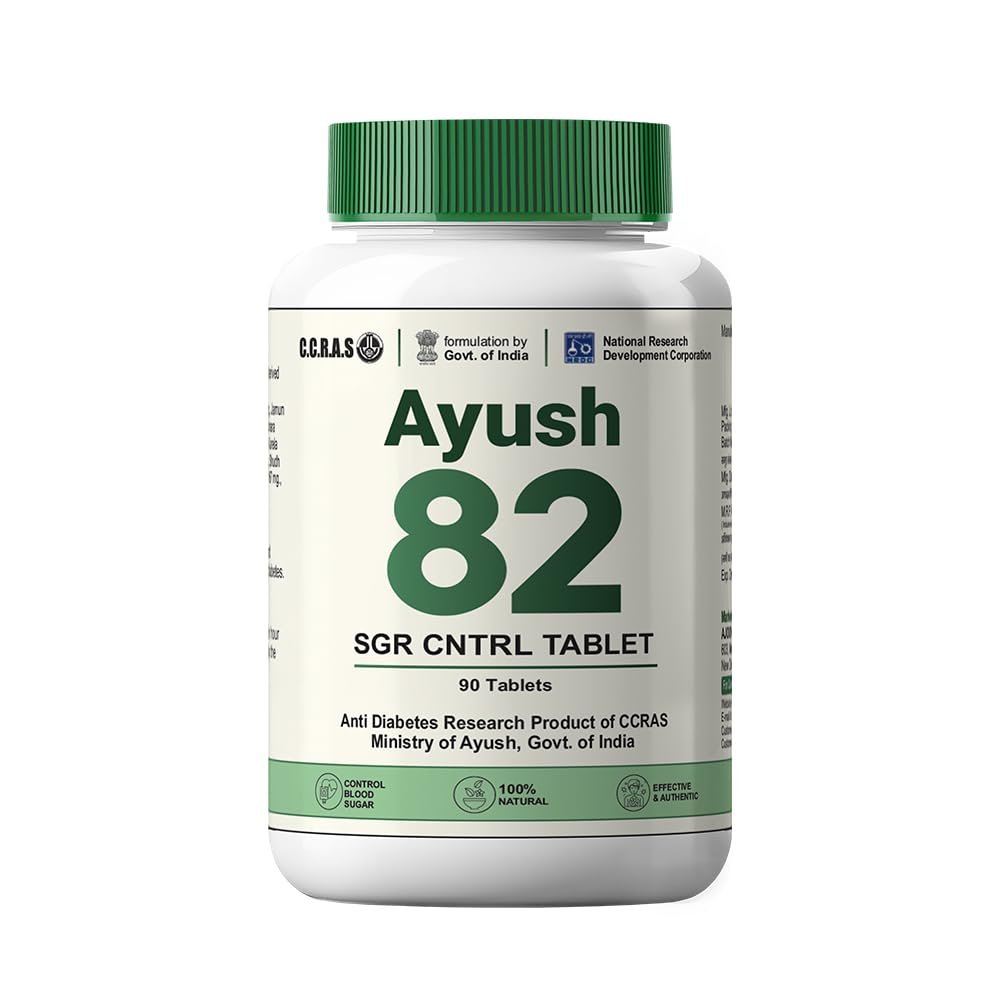 Ayush 82 SGR CNTRL Tablets | Research Product of CCRAS, Ministry of Ayush, Govt. of India, Control Blood Sugar Level Naturally (90 Tablets)