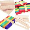 4MYL Wooden Ice Cream Popsicle Sticks for School Projects Pack of 100 (50 Multicolour and 50 Wooden Coloured) view 1