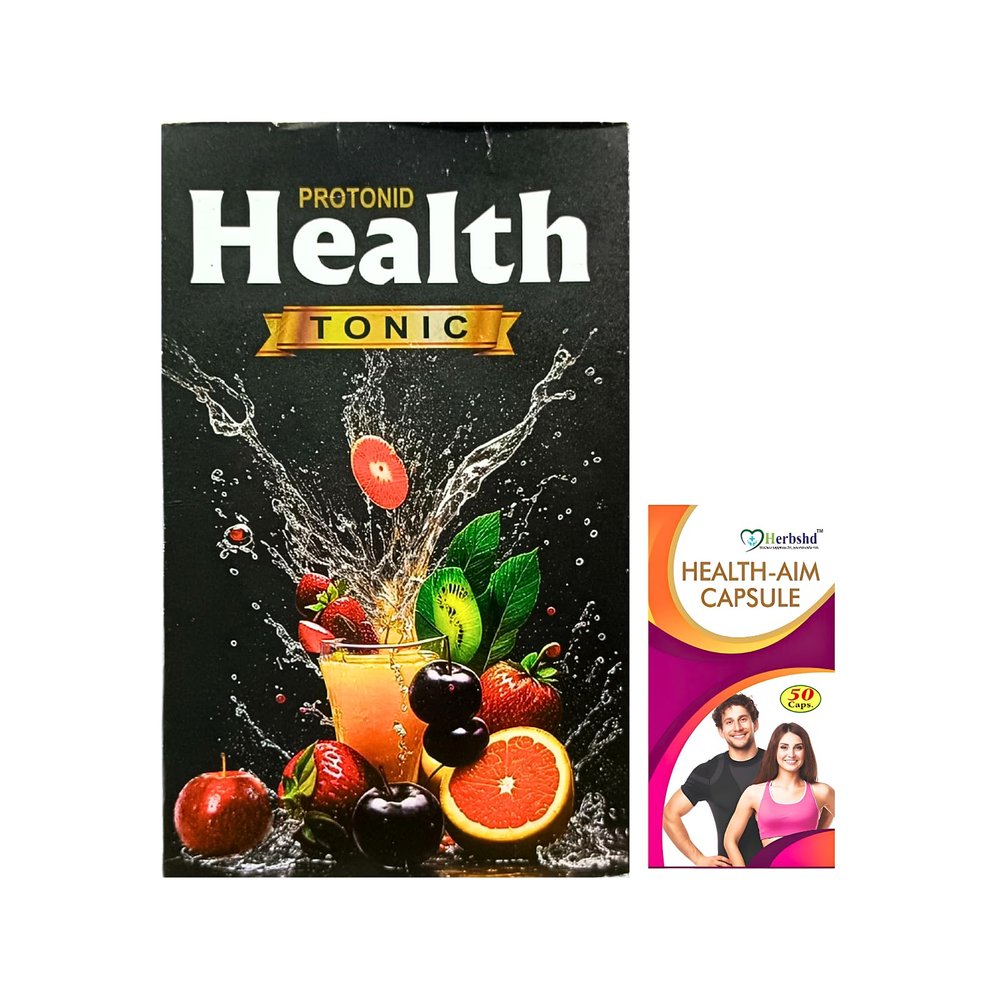 Ayurvedic Protonid Health tonic and Health Aim Capsule | Immunity boosts | Weight gainer | 450 ml+ 50caps