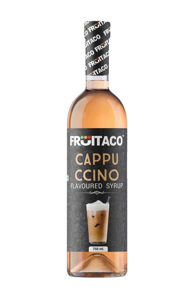 Fruitaco Cappuccino Syrup: Perfect Mixer For Enhancing Mocktails & Cocktails, Drinks, And Mojitos At Parties, Conveniently Packaged In A 750Ml Bottle For All Your Mixing Needs