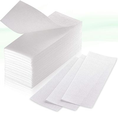 Plenteous Depilatory Wax Strips Non-Woven Disposable Paper Sheets, Large Size Smooth Surface Epilator Strips for Body and Facial Hair Removal, Unisex Adults 4x10 inch (175 pc - White)
