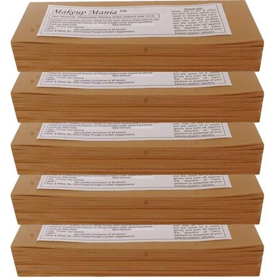 JACKENS Waxing Strips Kit for Normal Skin | Gel Wax Hair Removal for Women | Non-Woven Hair Removal Plain Waxing Strips | 120 GSM Thickness, Pack of 5-BROWN