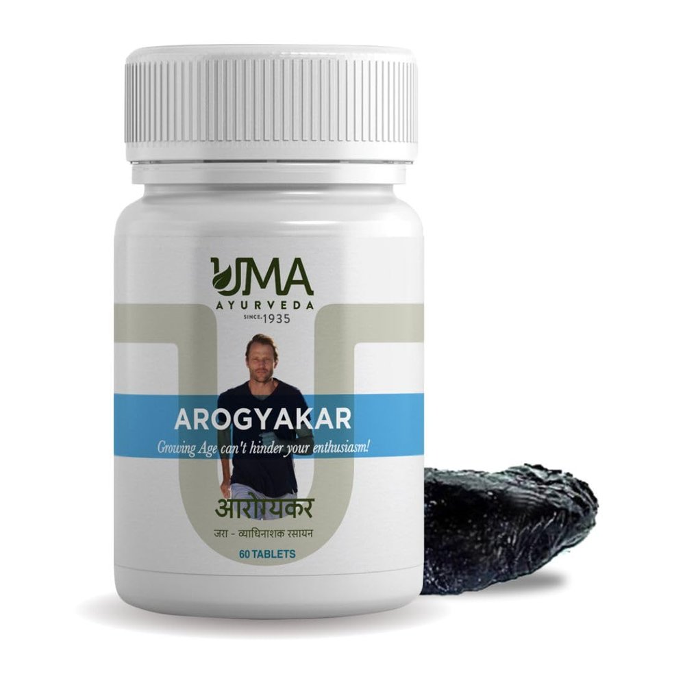 Uma Ayurveda Arogyakar Herbo-Mineral Tablet - Helpful in General Wellness | 60 Tablets