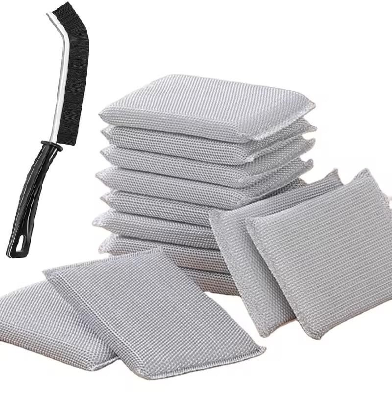 All-Purpose Sponges, Non Scratch, for Washing and Cleaning Dishes, Premium Scrub and Scrubbers, 12 Pads, Ideal for Kitchen, Bathroom (12)