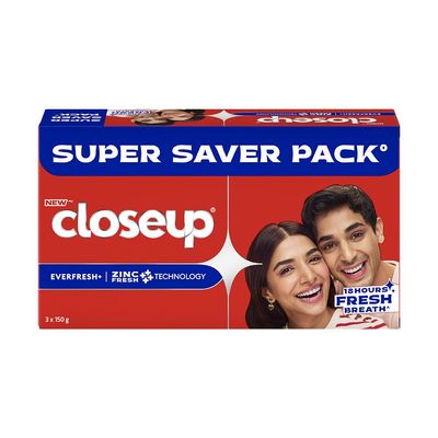 Closeup Toothpaste | Long lasting 18 Hours Of Fresh Breath & White Teeth - 450g (pack of 3)