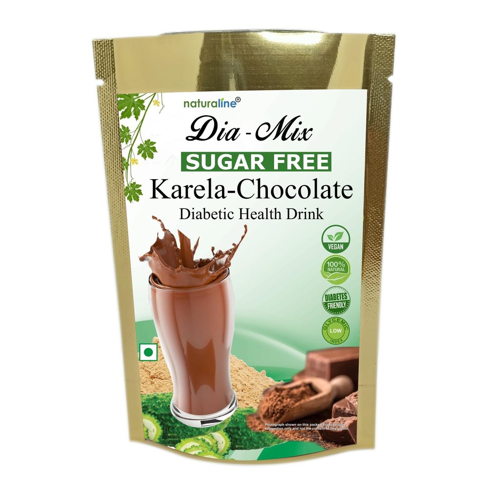 Dia-Mix Karela Chocolate Powder for Diabetes - 150g | Karela Powder | Xylitol sweetened | Bitter Gourd Powder for Diabetes | Maintains healthy Blood Sugar Level | Liver Cleanse, Support Healthy Heart | Rich in Antioxidants, Vitamins and Minerals | Di