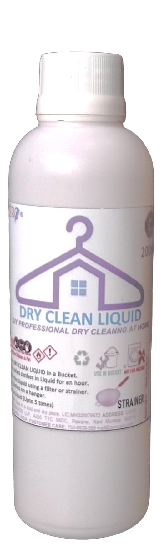 CERO DRY CLEAN LIQUID DIY Professional Dry Cleaning at home. (200ML)
