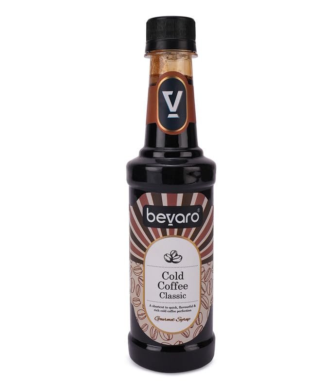 Bevaro Cold Coffee Classic Syrup - 300ml | Premium Coffee Concentrate for Cold Coffee, Desserts, Ice Cream & More | Rich Flavor | Makes Up to 15 Servings