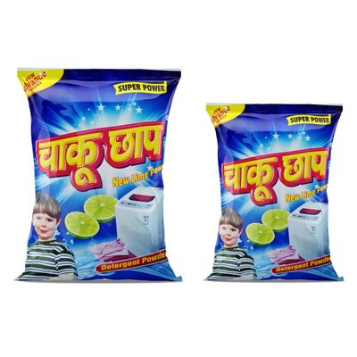 CHAKU CHHAP Laundry Detergent Powder (4 Kg + 1 Kg) Bio Stain Power for Tough Stains | Gentle on Fabrics Colour-Safe | Hand Wash & Top Load Machine Detergent | Refreshing Fragrance (Pack of 2)