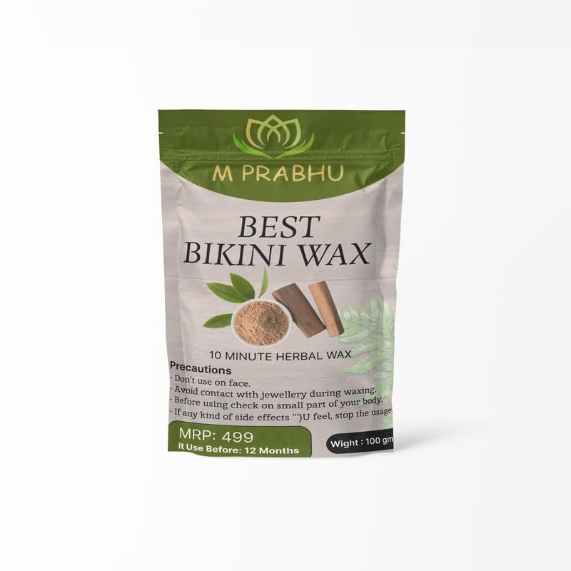 M Prabhu Best Bikini Wax Sandal Powder - 10 Minutes Herbal Wax Powder for Women Easy to use at home, No chemicals - No Irritation, No Skin rashes for Women and Girls (100g)