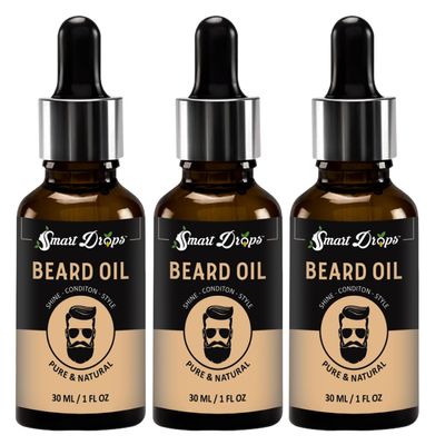 Smartdrops Beard Oil With Natural Herbs Oil For thicker Beard Oil 90ml (Pack of 3)