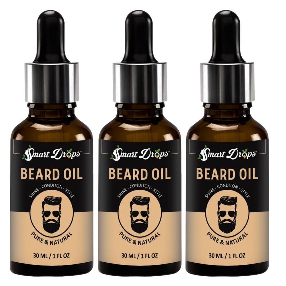 Smartdrops Beard Oil With Natural Herbs Oil For thicker Beard Oil 90ml (Pack of 3)