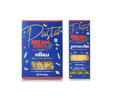 DREAM BOWLS | PASTA FETTUCCINE AND FUSILLI COMBO| 100% Durum Wheat | No Maida | No Preservative | Pack of 2 | 500g each