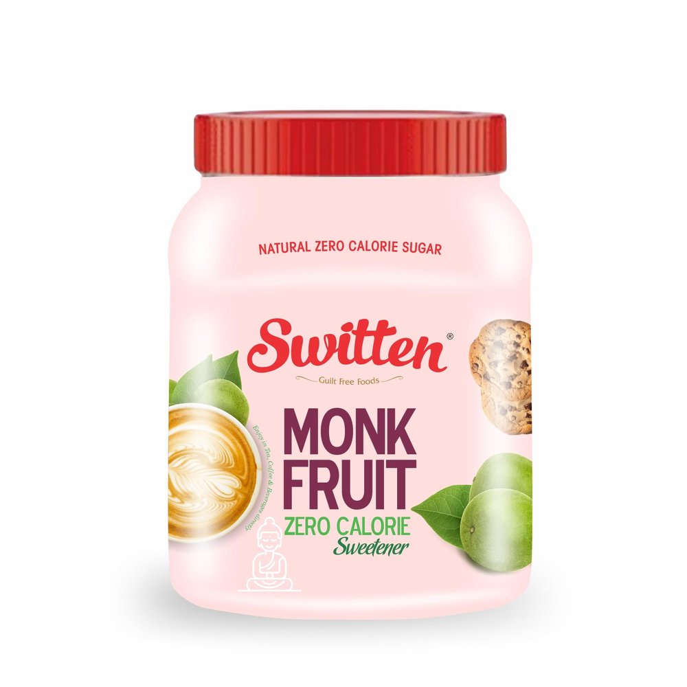 Switten Sugar Free MonkFruit Sweetener (800g) I White Sugar Substitute, Zero Calorie, Keto Diet Friendly, Zero Net Carbs, Baking, Extract, Sugar Replacement