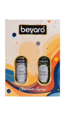 Bevaro Gift Box Blue Lagoon And Mint Mojito Syrup 300ml Each,For Refreshing Gourment Cocktails, Mocktails, Mixers & Other Beverages (Pack Of 2)