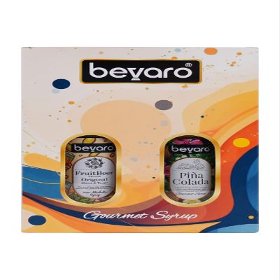 Bevaro Gift Box FruitBeer Original And Pina Colada Syrup 300ml Each,For Shakes and Desserts Add-ons(Pack Of 2)