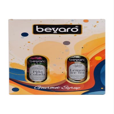 Bevaro Gift Box Lemon Ice Tea And Pina Colada Syrup 300ml Each,For Refreshing Gourmet Syrup Cocktails, Mocktails, Mixers & Other Beverages (Pack Of 2)