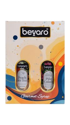 Bevaro Gift BoxPEach,For Ice Tea And Pina Colada Syrup 300ml Each,For Refreshing Gourmet Cocktails, Mocktails, Mixers & Other Beverages (Pack Of 2)