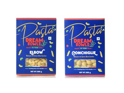 DREAM BOWLS | PASTA ELBOW AND CONCHIGLIE COMBO | 100% Durum Wheat | No Maida | No Preservative | Pack of 2 | 500g each