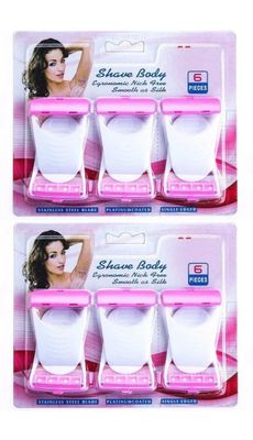 KITCY Disposable Bikini Razor 6pcs Mini Body Shaving Razor Women Under Arms, Hand, Leg & Bikini Area Hair RStainless Steel Double Blade Shaver