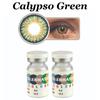 CELEBRATION COLORS Yearly Color Contact Lenses 1 Pair, Color Calypso Green, Optical Power -2.5 view 3
