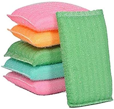 Magic Providers Stainless Steel Scrub with Sponges Metal Scrubber - Pack of 3 | Sponge Scrubber for Dishes, Pots, Pans, Kitchens, Bathroom, and Tough Cleaning for Non-Stick Utensils - Multicolored
