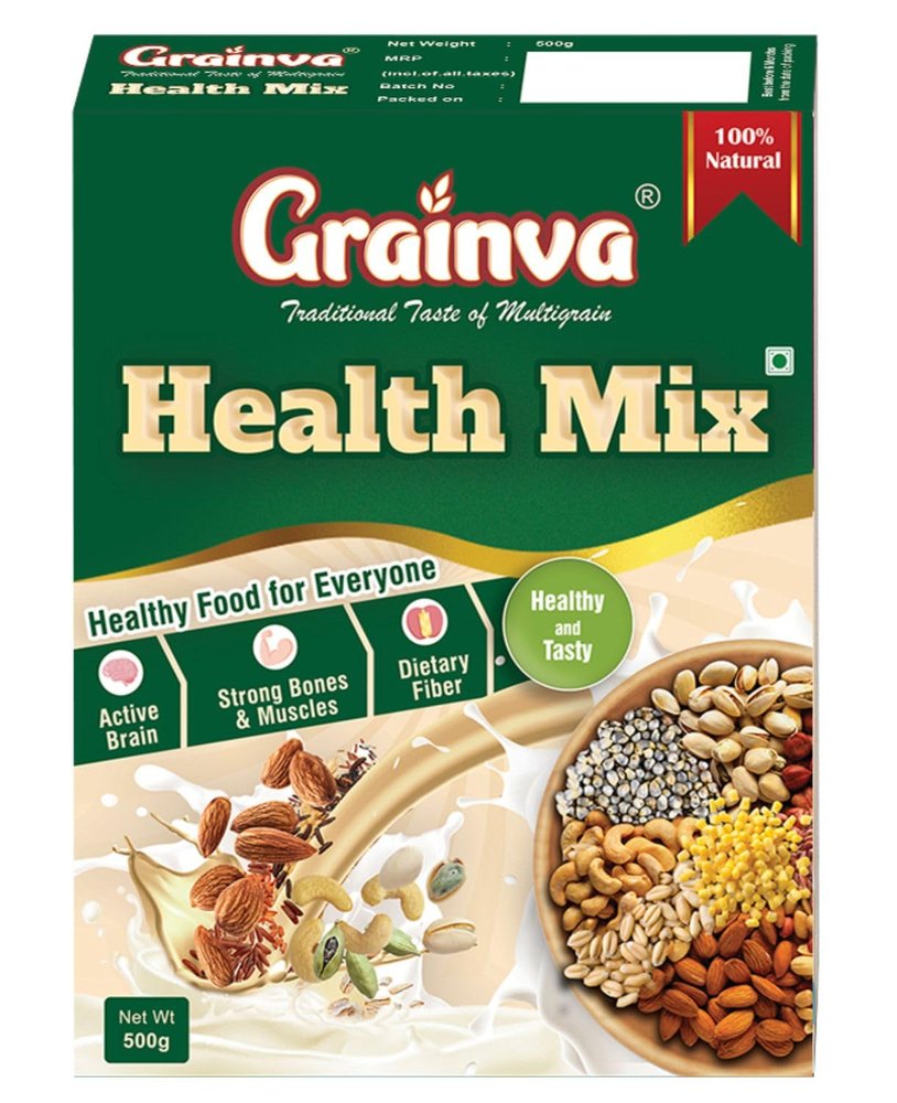 Grainva Protein-Rich Multigrain Health Mix for Kids and adults with 16 natural ingredients | Nutritional Powder | Protein Powder|Energy Drink Mix|Millet Health Mix 500gm PACK (1)