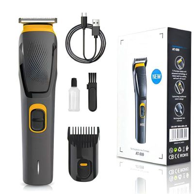 TECH-UNIQUE Beard Trimmer For Men, 2X Fast Charging, USB Type C,30 Min Runtime, Hair Trimmer, Shaving Machine, Cordless Beard, 38 Length Settings, Black