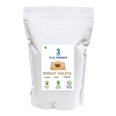 B.L.D. ORGANICS Organic Wheat Dalia (Porridge) 1KG- Organic Dalia | Rich in Calcium, Vitamins & Iron