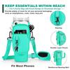 BULKITEM 40oz Water Bottle Carrier Bag with Phone Pocket for Green Stanley 40 oz Tumbler with Handle, Green Insulated Neoprene Cup Holder Pouch Strap for Valentines Stanley Cup Accessories view 3