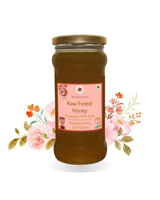 BURAANSH Natural Wild Forest Honey - Unprocessed, Unheated 100% Pure & Natural Raw Honey | No Added Sugar | Quick Energy Boost, Relieves Cough, Soothes Sore Throat (Pack of 2) (540.00)