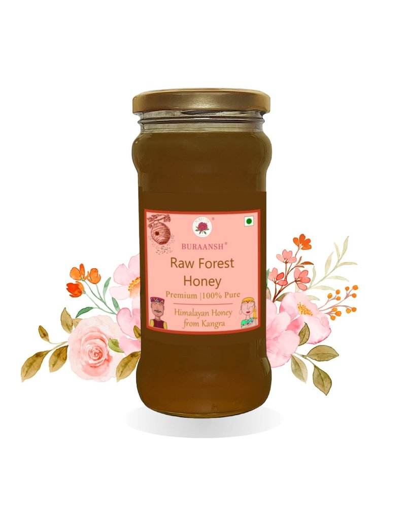 BURAANSH Natural Wild Forest Honey - Unprocessed, Unheated 100% Pure & Natural Raw Honey | No Added Sugar | Quick Energy Boost, Relieves Cough, Soothes Sore Throat (Pack of 2) (540.00)