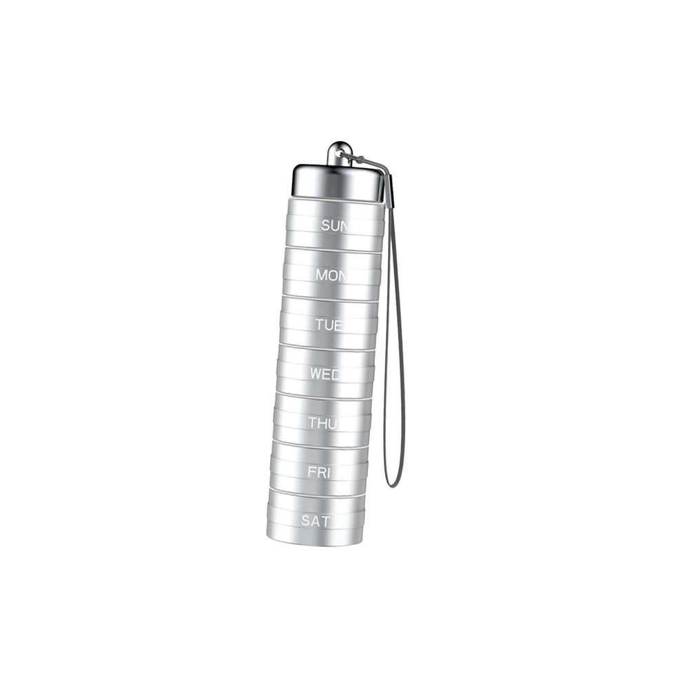 BNF Daily Pill Box Sealed 7 Compartments Stackable for Camping Sports Silver|Health & Beauty | Health Care | Pill Boxes, Pill Cases
