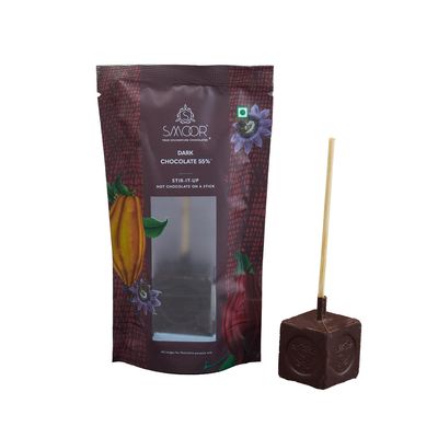 SMOOR Stir-it-Up 55% Dark Hot Chocolate Cubes 90g | DIY dissolvable hot chocolate on a stick | Hot chocolate (Pack of 4)
