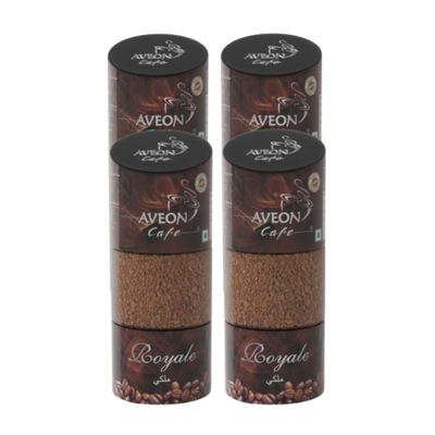 Aveon Cafe Royale Instant Coffee 4 x 100g Premium Freeze-Dried Blend with Arabica & Robusta | Rich Aroma & Smooth Flavor | Quick Brew Jars (Pack of 4)