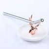 CALANDIS 1Pcs Creative Curved Glass Drinking Straw Bent with Brush Grey view 1