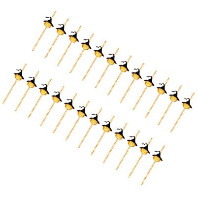 CALANDIS 24X Halloween Paper Straws Funny Disposable Straws for Carnival Party Pumpkin Lantern