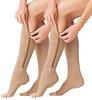 BYTEFUN Zipper Medical Compression Socks Stockings with Open Toe Calf Support Best Stocking for Edema, Swollen, Nurses, Pregnancy, Recovery Leg Knee High Sports Length, Better Blood Circulation view 2