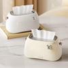 Cannagenix Spring Loaded Tissue Box Holder, Plastic, Creative Design for Bathroom, Living Room, Bedroom, Tabletop Paper Tissue Dispenser. Home Decor (White) view 3