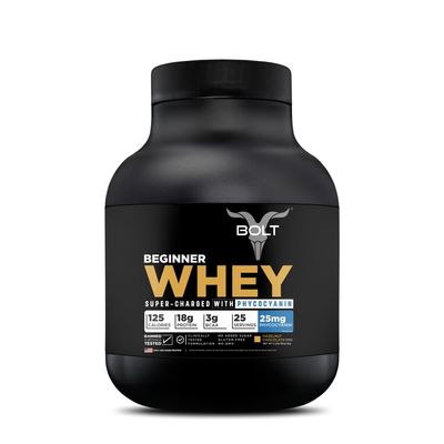 Bolt Beginner Whey Protein | 18g Protein, 3g BCAA per Serving | Ideal for Beginners | 25 Servings | Hazelnut Chocolate - 2.2 LB / 1 KG