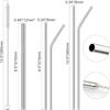 Flavoma Reusable Stainless Steel Straw with Cleaning Brush- Long Metal Straws for Drinking, Reusable Set of 5 (2- Bend Pipe, 2- Long Straw, 1-Cleaning Brush), Silver Color, 8.5 Inches BPA-Free Metal view 4